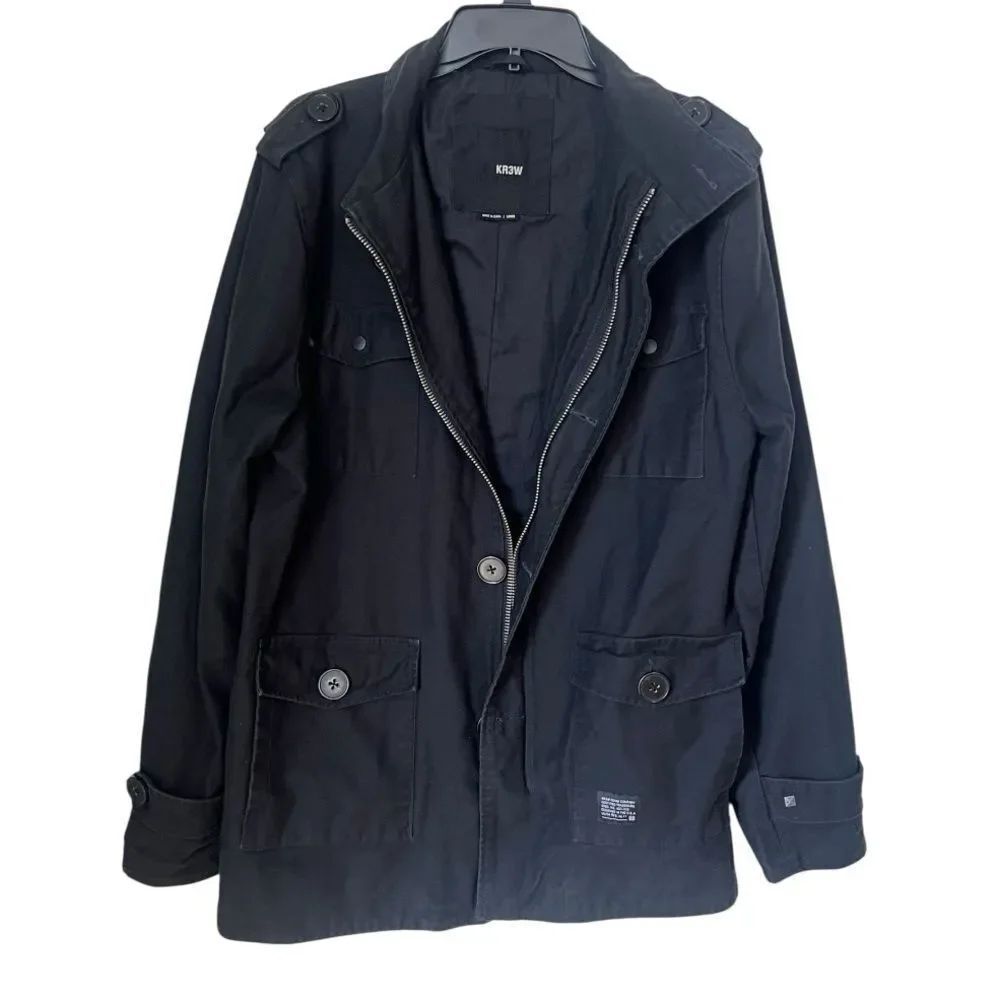 KR3W Denim Men's Black Utility Jacket Sz S - Picture 6 of 10